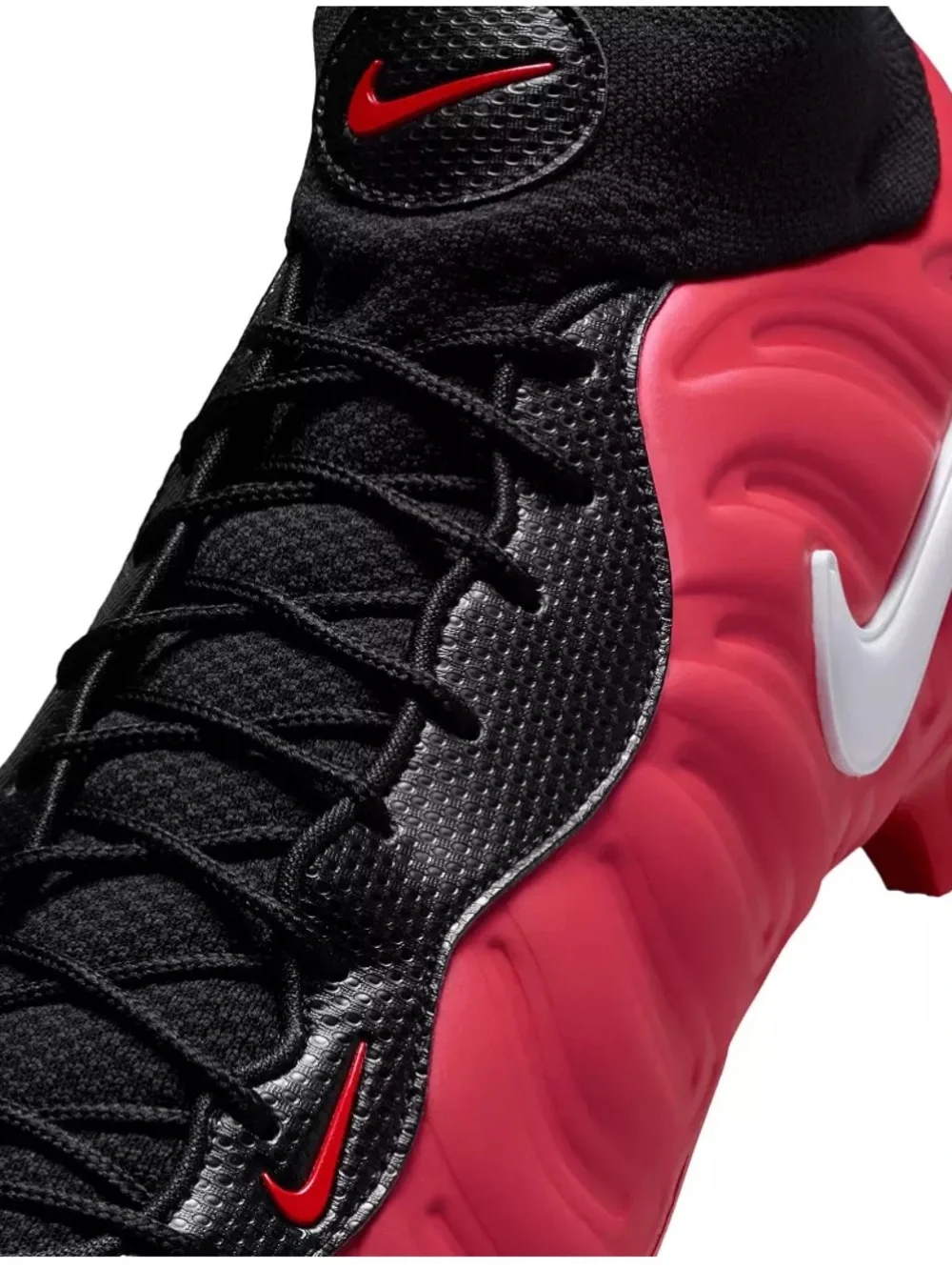 Nike Men’s red and Black Football Cleats with Silver Swoosh Nike Vaporposite